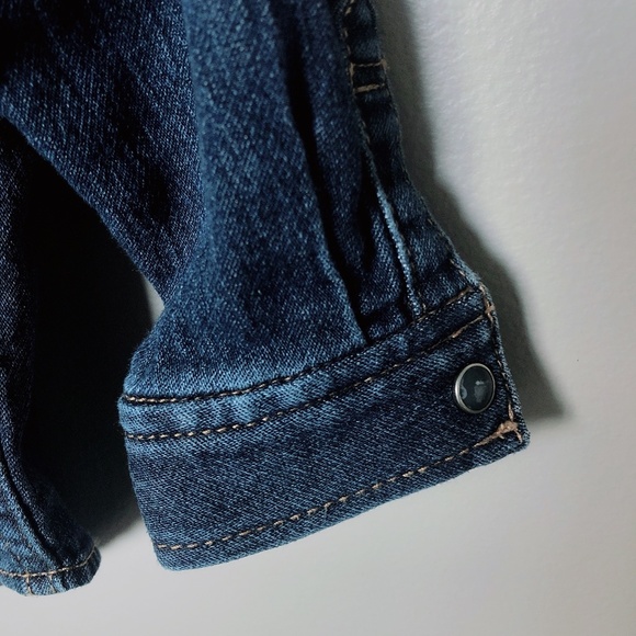 GAP Jean denim dark wash shirt shacket 12-18m baby shirt unisex stretchy - Picture 6 of 10